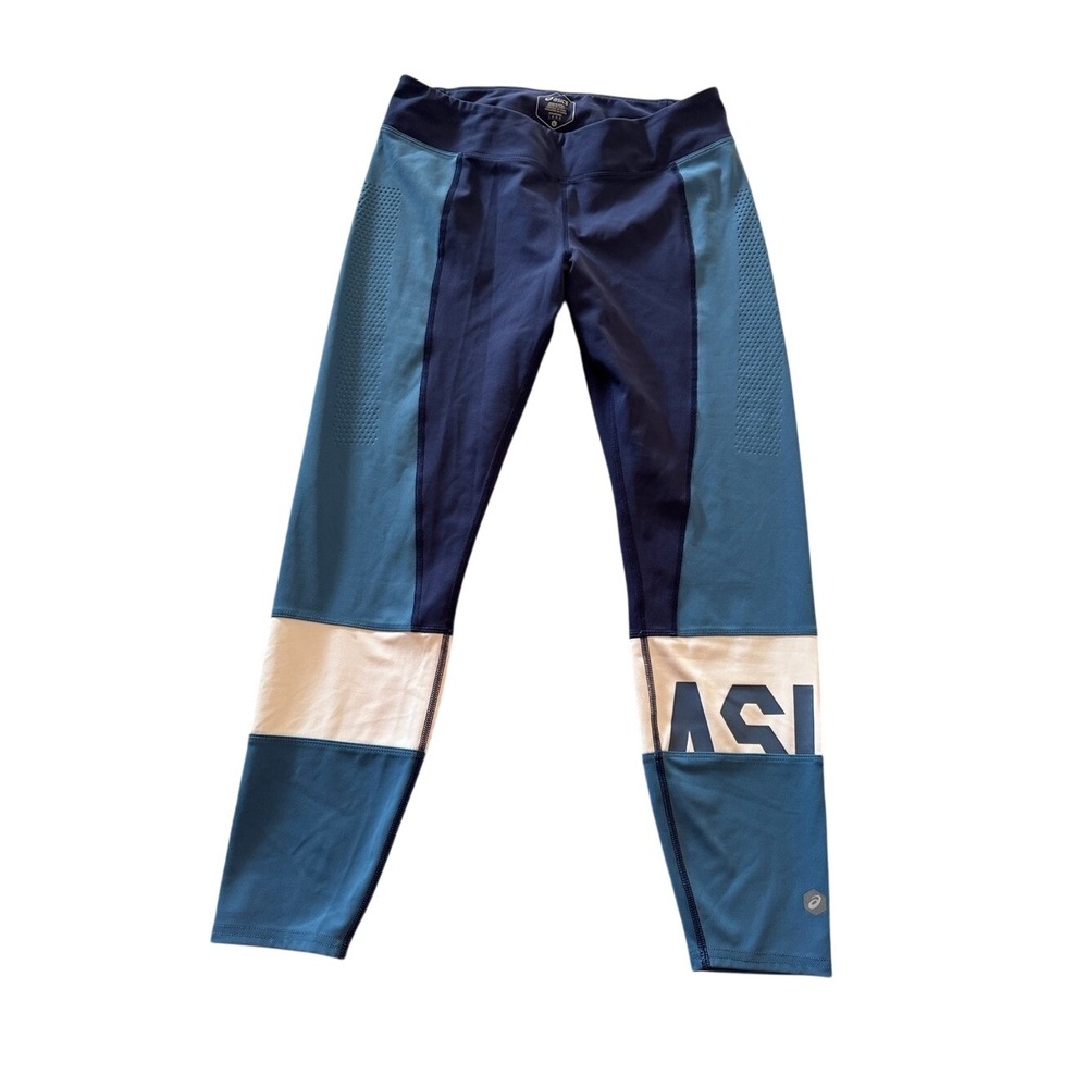 ASICS Women's Colorblock 7/8 Running Leggings Blue Performance Size L